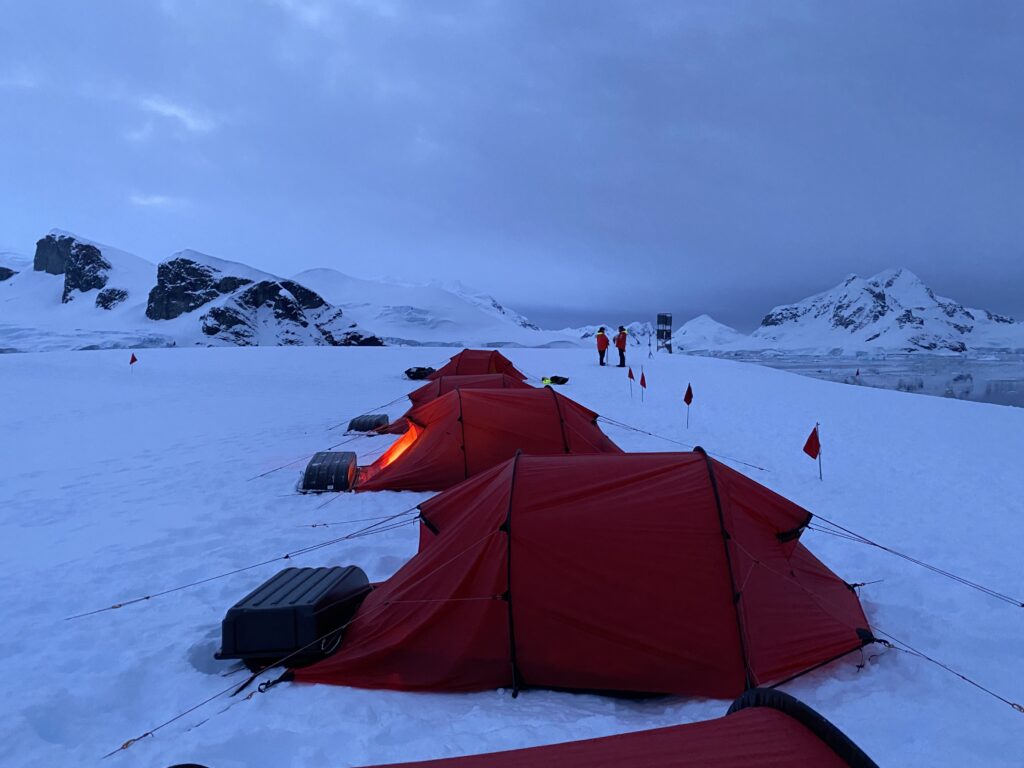 The extent of Antarctic 'night' in the campsite. Photo / Thomas Bywater