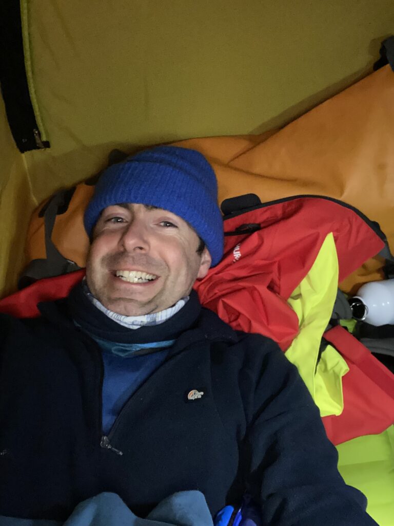 Cosy! Inside the Antarctic tent. Photo / Thomas Bywater